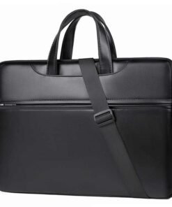 Leather Laptop Shoulder Bag for Men Women