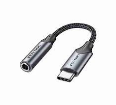 Vention USB-C Male to 3.5MM Earphone Jack With DAC Adapter 0.1M Gray Aluminum Alloy Type